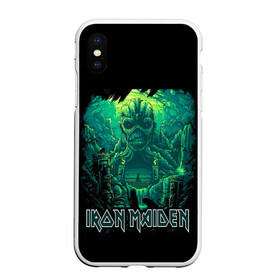 Чехол для iPhone XS Max матовый с принтом IRON MAIDEN в Кировске, Силикон | Область печати: задняя сторона чехла, без боковых панелей | Тематика изображения на принте: black | dark | death | fantasy | hardcore | heavy metal | iron maiden | metal | music | rock | skuul | usa | метал | музыка | рок | скелет | фентези | череп | черный