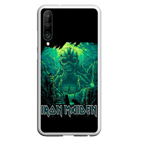 Чехол для Honor P30 с принтом IRON MAIDEN в Кировске, Силикон | Область печати: задняя сторона чехла, без боковых панелей | Тематика изображения на принте: black | dark | death | fantasy | hardcore | heavy metal | iron maiden | metal | music | rock | skuul | usa | метал | музыка | рок | скелет | фентези | череп | черный