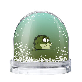 Снежный шар с принтом Неожиданный сосед в Кировске, Пластик | Изображение внутри шара печатается на глянцевой фотобумаге с двух сторон | графика | дикий мир | животное | крокодил | лягушка | персонаж | природа | рисунок