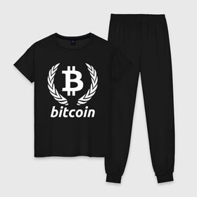 Женская пижама хлопок с принтом БИТКОИН ЭМБЛЕМА в Кировске, 100% хлопок | брюки и футболка прямого кроя, без карманов, на брюках мягкая резинка на поясе и по низу штанин | bitcoin | blockchain | btc | cardano | crypto | ethereum | polkadot | tether | xrp | бинанс | биткоин | блокчейн | валюта | деньги | криптовалюта | майнер | майнинг | цифровая валюта | цифровое золото | эфир