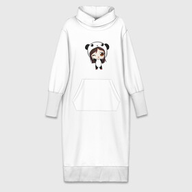 Платье удлиненное хлопок с принтом Девочка в костюме панды в Кировске,  |  | аниме | анимешная | девочка | кавай | костюм | малышка | няша | панда | пижама | подмигивает | рисунок | чиби