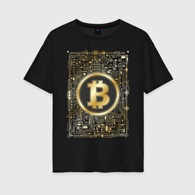Женская футболка хлопок Oversize с принтом БИТКОИН ЗОЛОТО | BITCOIN GOLD в Кировске, 100% хлопок | свободный крой, круглый ворот, спущенный рукав, длина до линии бедер
 | bitcoin | blockchain | btc | cardano | crypto | ethereum | polkadot | tether | xrp | бинанс | биткоин | блокчейн | валюта | деньги | криптовалюта | майнер | майнинг | цифровая валюта | цифровое золото | эфир