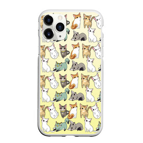 Чехол для iPhone 11 Pro Max матовый с принтом мультяшные котики на желтом мя в Кировске, Силикон |  | ветеринар | градиент | домашний питомец | котейки | котики | коты | котэ | котята | кошатник | кошатница | кошачьи | кошки | любитель животных | много | мультяшные | мяу | нэко | рисованный | узор