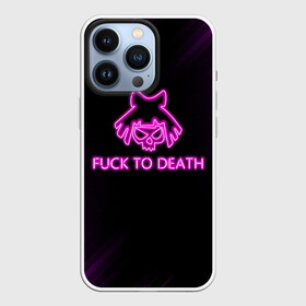 Чехол для iPhone 13 Pro с принтом FUCK TO DEATH в Кировске,  |  | cyberpunk 2077 | hacker | maelstrom | militech | quadra | samurai | sci fi | technology | trauma team | v | будущее | игра | иероглифы | киану ривз | кибер | киберпанк | киборг | киборги | корпорация | лого | милитек | панк | роботы | самур