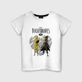 Детская футболка хлопок с принтом Little Nightmares II в Кировске, 100% хлопок | круглый вырез горловины, полуприлегающий силуэт, длина до линии бедер | game | little nightmares | девочка и мальчик | желтый | игры | любовь | пара | парные