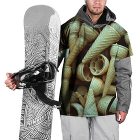 Накидка на куртку 3D с принтом Рожки в Кировске, 100% полиэстер |  | art | casual | арт | вафли | градиент | мороженное | рожки | рожок | стаканчик | структура | текстура