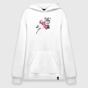 Худи SuperOversize хлопок с принтом Flowers в Кировске, 70% хлопок, 30% полиэстер, мягкий начес внутри | карман-кенгуру, эластичная резинка на манжетах и по нижней кромке, двухслойный капюшон
 | flo | flowers | растения | флористика | цветение | цветы