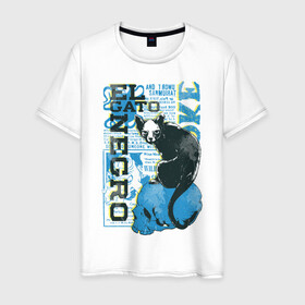 Мужская футболка хлопок с принтом Эль Гато Негр в Кировске, 100% хлопок | прямой крой, круглый вырез горловины, длина до линии бедер, слегка спущенное плечо. | вымышленный персонаж | мода | череп | черный кот