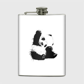 Фляга с принтом Панда минимализм в Кировске, металлический корпус | емкость 0,22 л, размер 125 х 94 мм. Виниловая наклейка запечатывается полностью | animal | bear | beast | black | minimalism | panda | white | белое | животное | зверь | краски | медведь | минимализм | панда | чернила | черно белое | черное