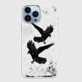 Чехол для iPhone 13 Pro Max с принтом Gothic crows в Кировске,  |  | animals | art | bird | black | crow | dark | halloween | wings | witch | арт | ворона | готика | готические | животные | крылья | нечисть | орел | перья | природа | птица | птица ворон | птичка | тьма | хеллоуин | хищник | черная птица