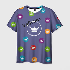 Мужская футболка 3D с принтом Валхейм в Кировске, 100% полиэфир | прямой крой, круглый вырез горловины, длина до линии бедер | Тематика изображения на принте: valheim | валхейм | викинг | игры
