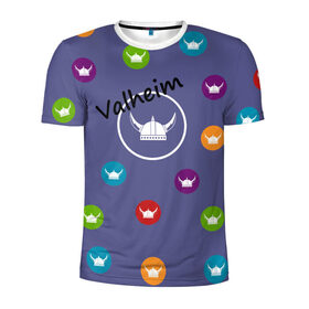 Мужская футболка 3D спортивная с принтом Валхейм в Кировске, 100% полиэстер с улучшенными характеристиками | приталенный силуэт, круглая горловина, широкие плечи, сужается к линии бедра | valheim | валхейм | викинг | игры