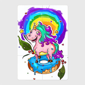 Магнитный плакат 2Х3 с принтом ЕДИНОРОЖЕК в Кировске, Полимерный материал с магнитным слоем | 6 деталей размером 9*9 см | animal | children | color | kids | pink | rainbow | unicorn | детские | единорог | животные | звери | мультфильм | пончик | радуга | разноцветный | сказка