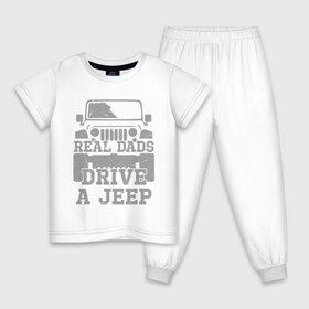 Детская пижама хлопок с принтом Джип в Кировске, 100% хлопок |  брюки и футболка прямого кроя, без карманов, на брюках мягкая резинка на поясе и по низу штанин
 | Тематика изображения на принте: born off road | im jeep | jeep logo | джип | танки грязи не боятся | чем круче джип