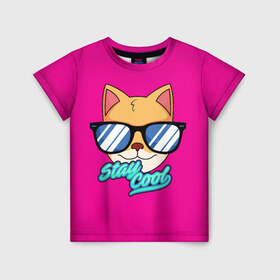 Детская футболка 3D с принтом Очковая кошка в Кировске, 100% гипоаллергенный полиэфир | прямой крой, круглый вырез горловины, длина до линии бедер, чуть спущенное плечо, ткань немного тянется | домашняя кошка | кошка | мелус кот | милый кот | мышка | очки | очковая кошка | персидская кошка | русская кошка | французская кошка