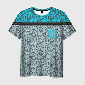 Мужская футболка 3D с принтом Снежный вихрь (Скин CSGO) в Кировске, 100% полиэфир | прямой крой, круглый вырез горловины, длина до линии бедер | cs | go | вихрь | го | кс | скин | снежинка | снежный | узор