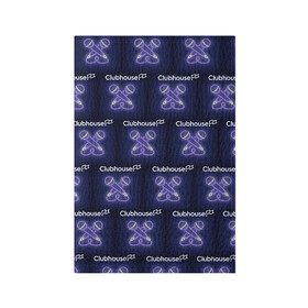 Обложка для паспорта матовая кожа с принтом clubhouse в Кировске, натуральная матовая кожа | размер 19,3 х 13,7 см; прозрачные пластиковые крепления | clubhouse | клабхаус | сеть | социальная