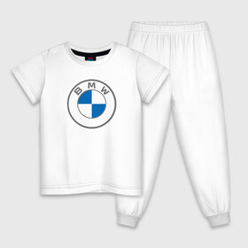 Детская пижама хлопок с принтом BMW в Кировске, 100% хлопок |  брюки и футболка прямого кроя, без карманов, на брюках мягкая резинка на поясе и по низу штанин
 | bavaria | bayerische motoren werke | bmw | bmw ag | bmw logo | баварец | беха | бнв | бумер | бэха