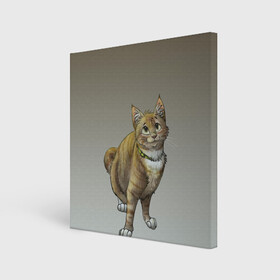 Холст квадратный с принтом полосатый уличный кот в Кировске, 100% ПВХ |  | арт | бандит | вектор | градиент | кот | котенок | котик | котэ | мультяшный | мяу | полоски | рисунок | рыжий | серый | уличный | хитрюга