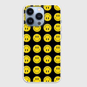 Чехол для iPhone 13 Pro с принтом Смайлики в Кировске,  |  | emoji | smile | sticker | грусть | любовь | печаль | плачь | смайлики | стикеры | текстура | улыбка | эмоджи | эмодзи