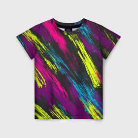 Детская футболка 3D с принтом SUMMER 2021 в Кировске, 100% гипоаллергенный полиэфир | прямой крой, круглый вырез горловины, длина до линии бедер, чуть спущенное плечо, ткань немного тянется | абстракция | весна | краски | лето | полоски | разноцветное