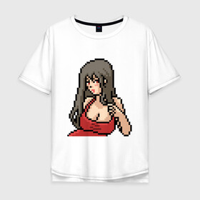 Мужская футболка хлопок Oversize с принтом Pixel art anime в Кировске, 100% хлопок | свободный крой, круглый ворот, “спинка” длиннее передней части | anime | art | girl | manga | pixel | аниме | арт | девушка | манга | пиксель