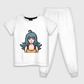 Детская пижама хлопок с принтом Pixel art anime в Кировске, 100% хлопок |  брюки и футболка прямого кроя, без карманов, на брюках мягкая резинка на поясе и по низу штанин
 | anime | art | girl | manga | pixel | аниме | арт | девушка | манга | пиксель