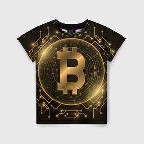 Детская футболка 3D с принтом ЗОЛОТОЙ БИТКОИН в Кировске, 100% гипоаллергенный полиэфир | прямой крой, круглый вырез горловины, длина до линии бедер, чуть спущенное плечо, ткань немного тянется | bitcoin | blockchain | btc | cardano | crypto | ethereum | polkadot | tether | xrp | бинанс | биткоин | блокчейн | валюта | деньги | криптовалюта | майнер | майнинг | цифровая валюта | цифровое золото | эфир