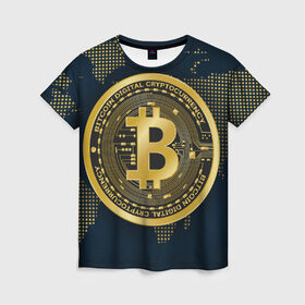 Женская футболка 3D с принтом БИТКОИН | BITCOIN в Кировске, 100% полиэфир ( синтетическое хлопкоподобное полотно) | прямой крой, круглый вырез горловины, длина до линии бедер | bitcoin | blockchain | btc | cardano | crypto | ethereum | polkadot | tether | xrp | бинанс | биткоин | блокчейн | валюта | деньги | криптовалюта | майнер | майнинг | цифровая валюта | цифровое золото | эфир