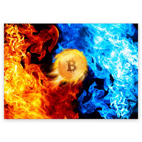 Поздравительная открытка с принтом БИТКОИН | BITCOIN FIRE в Кировске, 100% бумага | плотность бумаги 280 г/м2, матовая, на обратной стороне линовка и место для марки
 | bitcoin | blockchain | btc | cardano | crypto | ethereum | polkadot | tether | xrp | бинанс | биткоин | блокчейн | валюта | деньги | криптовалюта | майнер | майнинг | цифровая валюта | цифровое золото | эфир