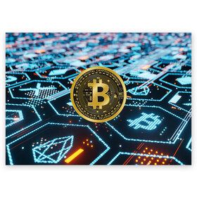 Поздравительная открытка с принтом БИТКОИН | BITCOIN в Кировске, 100% бумага | плотность бумаги 280 г/м2, матовая, на обратной стороне линовка и место для марки
 | Тематика изображения на принте: bitcoin | blockchain | btc | cardano | crypto | ethereum | polkadot | tether | xrp | бинанс | биткоин | блокчейн | валюта | деньги | криптовалюта | майнер | майнинг | цифровая валюта | цифровое золото | эфир
