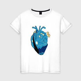 Женская футболка хлопок с принтом Сердце художника в Кировске, 100% хлопок | прямой крой, круглый вырез горловины, длина до линии бедер, слегка спущенное плечо | heart | van gogh | абстракция | ван гог | живопись | звездная ночь | искусство | картина | краски | медицина | органы | рисунок | сердечко | сердце | текстуры | художник