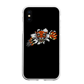 Чехол для iPhone XS Max матовый с принтом TIGER ART в Кировске, Силикон | Область печати: задняя сторона чехла, без боковых панелей | animal | beast | cat | cute | fluffy | hunter | lion | lion cub | lion king | mane | predator | red | tail | tiger | yellow | большая кошка | голова тигра | грива | животное | зверь | король лев | кот | милый | охотник | пушистый | тигр | тиг