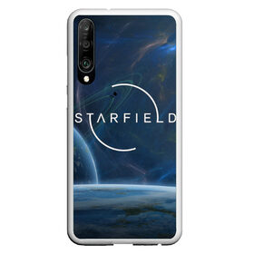 Чехол для Honor P30 с принтом Starfield в Кировске, Силикон | Область печати: задняя сторона чехла, без боковых панелей | Тематика изображения на принте: bethesda game studios | bethesda softworks | звездное | космос | планеты