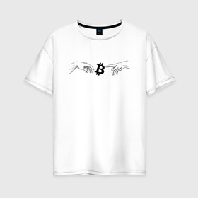 Женская футболка хлопок Oversize с принтом BITCOIN КРИПТОВАЛЮТА (Z) в Кировске, 100% хлопок | свободный крой, круглый ворот, спущенный рукав, длина до линии бедер
 | binance coin | bitcoin | blockchain | btc | cardano | crypto | ethereum | litecoin | polkadot | tether | xrp | биткоин | блокчейн | валюта | деньги | криптовалюта | майнер | майнинг | цифровая валюта | цифровое золото | эфир