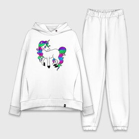 Женский костюм хлопок Oversize с принтом Сияющий Единорог в Кировске,  |  | baby | horse | kawaii | kids | little | pony | unicorn | грива | девочкам | девушкам | детям | единорог | единорог радуга | животные | кавайный | лошадь | малыш | милые создания | мифические существа | мультяшный | пегас