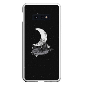 Чехол для Samsung S10E с принтом Moon Ship в Кировске, Силикон | Область печати: задняя сторона чехла, без боковых панелей | Тематика изображения на принте: drift | drifting | float | floating | galaxy | milky | moon | planet | ship | space | spaceship | star | suit | surfing | to | travel | way | галактика | дрейф | звезда | корабль | космический | космонавт | космос | луна | млечный | планета | путешествие 