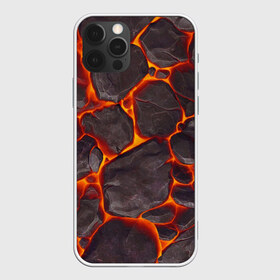 Чехол для iPhone 12 Pro Max с принтом ЛАВА | LAVA в Кировске, Силикон |  | burnin | fire | flame | grunge | lava | lawa | гранж | земля | красная | красный | лава | неон | неоновая | огонь | паттерн | пламя | плита | плиты | природа | текстура | текстуры | трещины