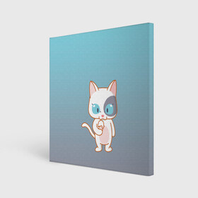 Холст квадратный с принтом кот с мороженкой в Кировске, 100% ПВХ |  | голубые глаза | кот | котенок | котик | кошак | мороженка | мороженко | мороженое | прямоходячий | рисунок | рожок