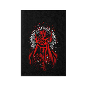 Обложка для паспорта матовая кожа с принтом Хеллсинг в Кировске, натуральная матовая кожа | размер 19,3 х 13,7 см; прозрачные пластиковые крепления | alucard | anime | hellsing | алукард | аниме | вампир | комиксы | манга | хеллсинг