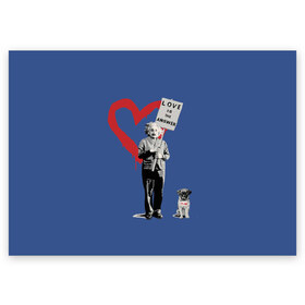 Поздравительная открытка с принтом Любовь это ответ | Banksy в Кировске, 100% бумага | плотность бумаги 280 г/м2, матовая, на обратной стороне линовка и место для марки
 | Тематика изображения на принте: art | banksy | street art | арт | бэнкси | граффити | со смыслом | сосмыслом | стритарт