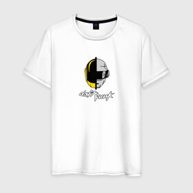 Мужская футболка хлопок с принтом Daft Punk в Кировске, 100% хлопок | прямой крой, круглый вырез горловины, длина до линии бедер, слегка спущенное плечо. | daft punk | music | дафт панк | музыка | музыкальная группа | музыкант | робот