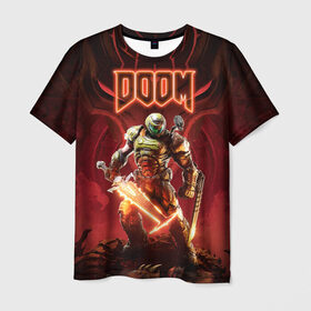 Мужская футболка 3D с принтом Doom | Думгай в Кировске, 100% полиэфир | прямой крой, круглый вырез горловины, длина до линии бедер | doom | doom slayer | doomguy | hell walker | the doom slayer | дум | думгай | палач рока