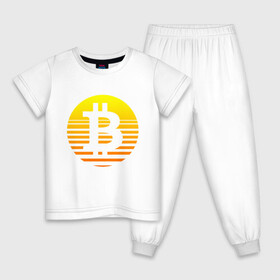 Детская пижама хлопок с принтом БИТКОИН BITCOIN (Z) в Кировске, 100% хлопок |  брюки и футболка прямого кроя, без карманов, на брюках мягкая резинка на поясе и по низу штанин
 | Тематика изображения на принте: binance coin | bitcoin | blockchain | btc | cardano | crypto | ethereum | litecoin | polkadot | tether | xrp | биткоин | блокчейн | валюта | деньги | криптовалюта | майнер | майнинг | цифровая валюта | цифровое золото | эфир