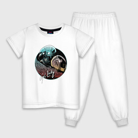 Детская пижама хлопок с принтом Get Lucky в Кировске, 100% хлопок |  брюки и футболка прямого кроя, без карманов, на брюках мягкая резинка на поясе и по низу штанин
 | Тематика изображения на принте: cyberpunk | daft | daftpunk | electronic | get | guy | guy manuel | human | lucky | music | punk | robot | rock | thomas | дафт | дафтпанк | киберпанк | музыка | ню диско | панк | робот | рок | техно | томас | электро | электроник рок