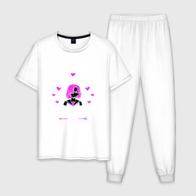 Мужская пижама хлопок с принтом Just A Girl Sketching в Кировске, 100% хлопок | брюки и футболка прямого кроя, без карманов, на брюках мягкая резинка на поясе и по низу штанин
 | a | anime | geek | gift | girl | hot | just | kawai | logo | loves | merch | otaku | sketching | tyan | who | аниме | девушка | действительно | кавай | которая | любит | подарок | просто | скетч | тян | тянка