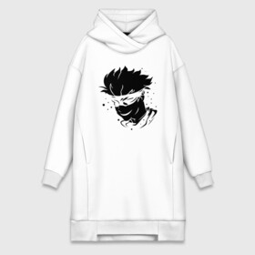 Платье-худи хлопок с принтом JUJUTSU KAISEN граффити в Кировске,  |  | anime | boy | gg | gojou | jujutsu | kaisen | kun | mag | satoru | superhero | аниме | белое | битва | гг | глаза | глазах | годзё | капли | краски | кун | лицо | маг | магическая | на | персонаж | персонажа | повязка | сатору