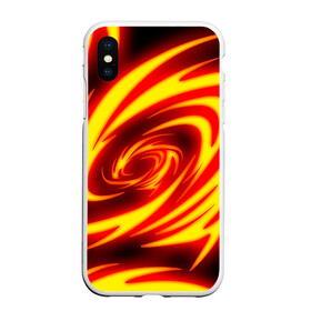 Чехол для iPhone XS Max матовый с принтом ОГНЕННЫЕ ВОЛНЫ | FIRE STRIPES в Кировске, Силикон | Область печати: задняя сторона чехла, без боковых панелей | abstraction | geometry | hexagon | neon | paints | stripes | texture | triangle | абстракция | брызги | геометрия | краски | неон | соты | текстура