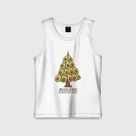 Детская майка хлопок с принтом Avocado Christmas Tree в Кировске,  |  | Тематика изображения на принте: claus | cute | nature | new year | santa | tree | авокадо | адвокадо | дед мороз | дед отмороз | ёлка | ель | из авокадо | колпак | косточка | милота | милые авокадо | новый год | прикол | природа | рождественское дерево