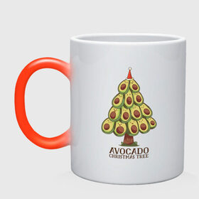 Кружка хамелеон с принтом Avocado Christmas Tree в Кировске, керамика | меняет цвет при нагревании, емкость 330 мл | claus | cute | nature | new year | santa | tree | авокадо | адвокадо | дед мороз | дед отмороз | ёлка | ель | из авокадо | колпак | косточка | милота | милые авокадо | новый год | прикол | природа | рождественское дерево